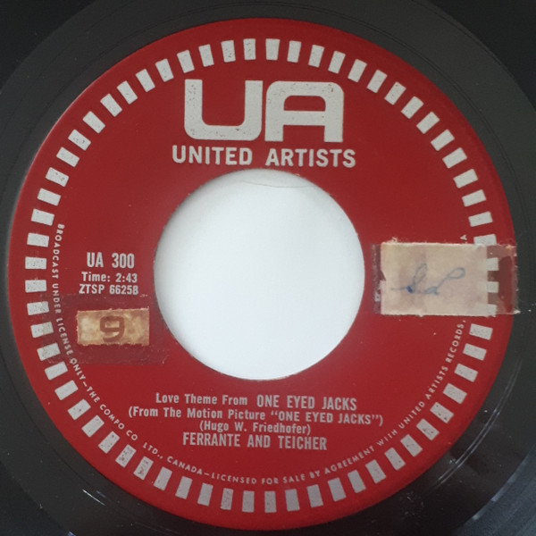 Ferrante & Teicher - Love Theme From One Eyed Jacks / Tara's Theme From Gone With The Wind (7") (Near Mint (NM or M-))
