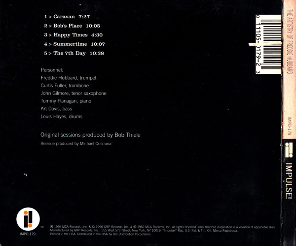 Freddie Hubbard - The Artistry Of Freddie Hubbard (CD, Album, RE, RM, Dig) (Near Mint (NM or M-)) - Image 2