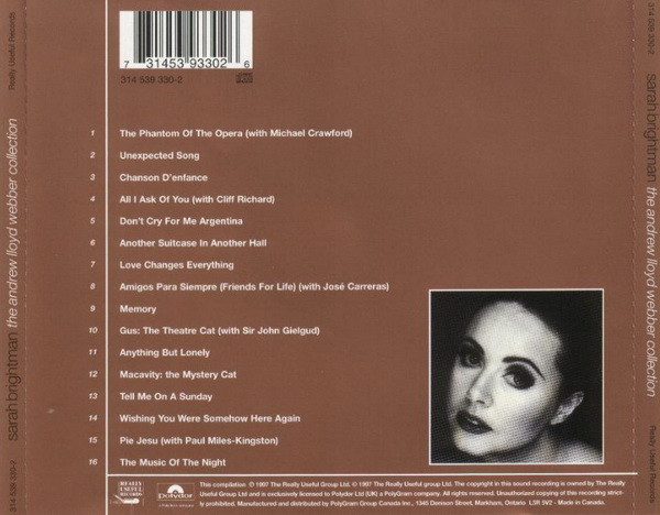 Sarah Brightman - The Andrew Lloyd Webber Collection (CD, Comp) (Near Mint (NM or M-)) - Image 3