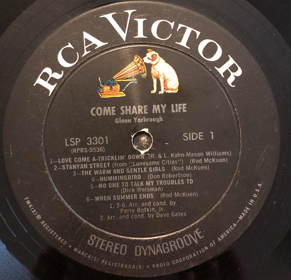 Glenn Yarbrough - Come Share My Life (LP, Album) (Mint (M)) - Image 3