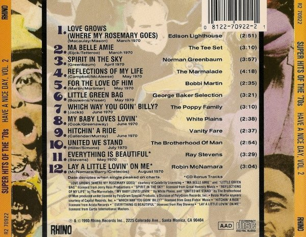 Various - Super Hits Of The '70s - Have A Nice Day, Vol. 2 (CD, Comp, RM) (Mint (M)) - Image 2