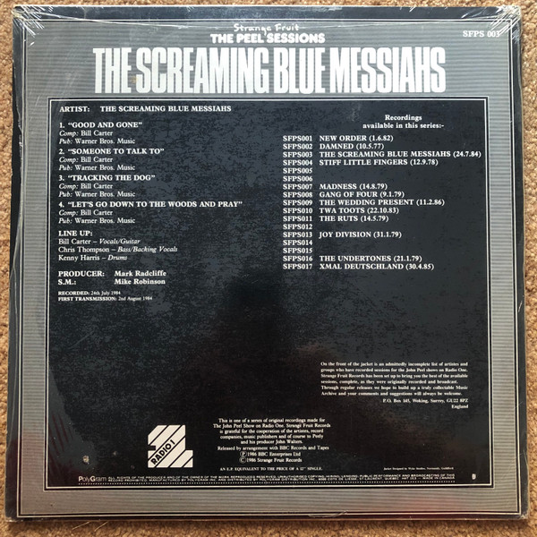 The Screaming Blue Messiahs - The Peel Sessions (12") (Mint (M)) - Image 2