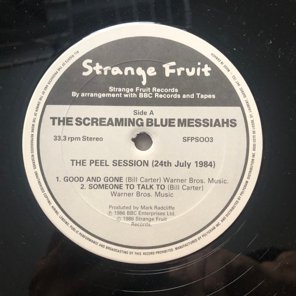 The Screaming Blue Messiahs - The Peel Sessions (12") (Mint (M)) - Image 3