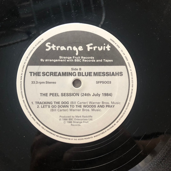 The Screaming Blue Messiahs - The Peel Sessions (12") (Mint (M)) - Image 4