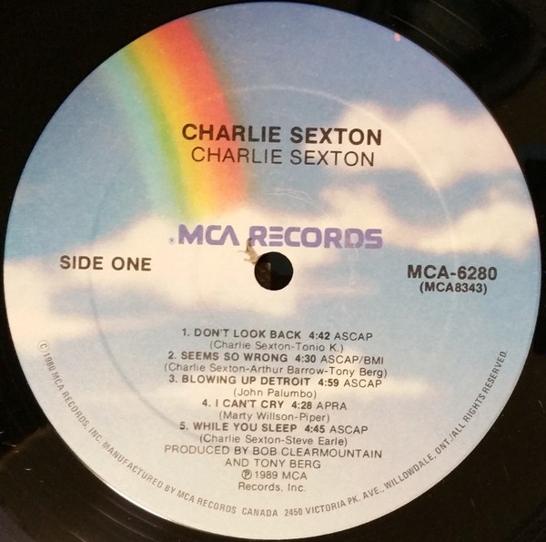 Charlie Sexton - Charlie Sexton (LP, Album) (Mint (M)) - Image 3