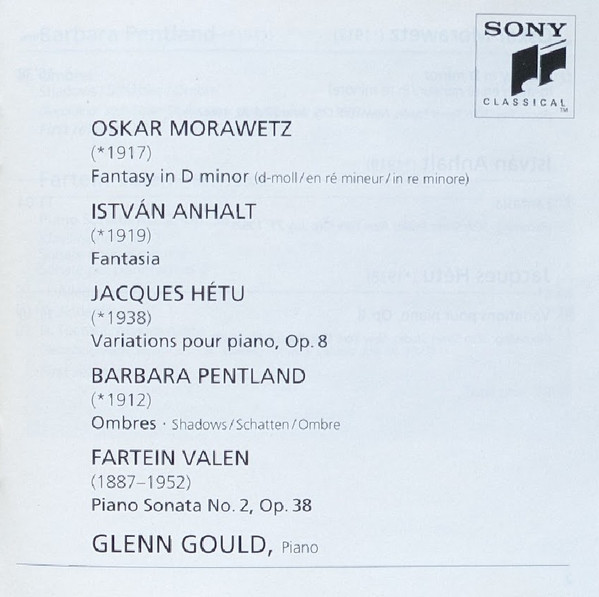 Oskar Morawetz, István Anhalt, Jacques Hétu, Barbara Pentland, Fartein Valen, Glenn Gould - Glenn Gould Plays Contemporary Music (CD, Comp, RM) (Near Mint (NM or M-)) - Image 3