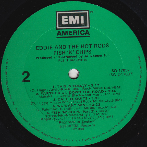 Eddie And The Hot Rods - Fish 'N' Chips (LP, Album) (Mint (M)) - Image 5