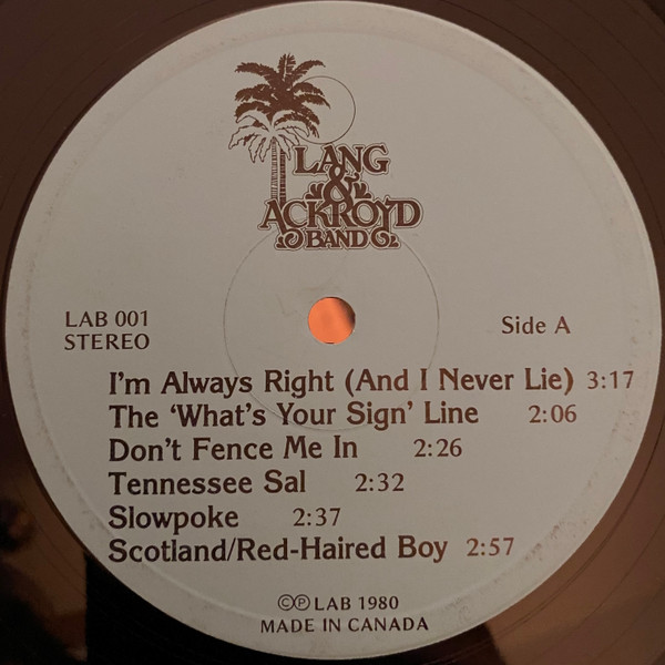 Lang & Ackroyd Band - Lang & Ackroyd Band (LP) (Mint (M)) - Image 3