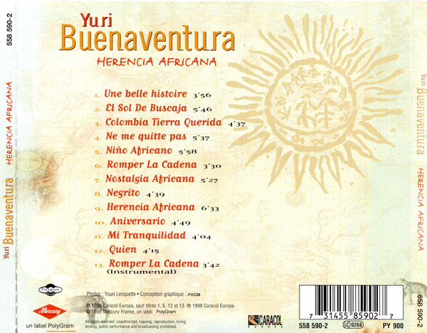 Yuri Buenaventura - Herencia Africana (CD, Album) (Near Mint (NM or M-)) - Image 2