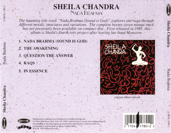 Sheila Chandra - Nada Brahma (CD, Album, RE) (Near Mint (NM or M-)) - Image 2