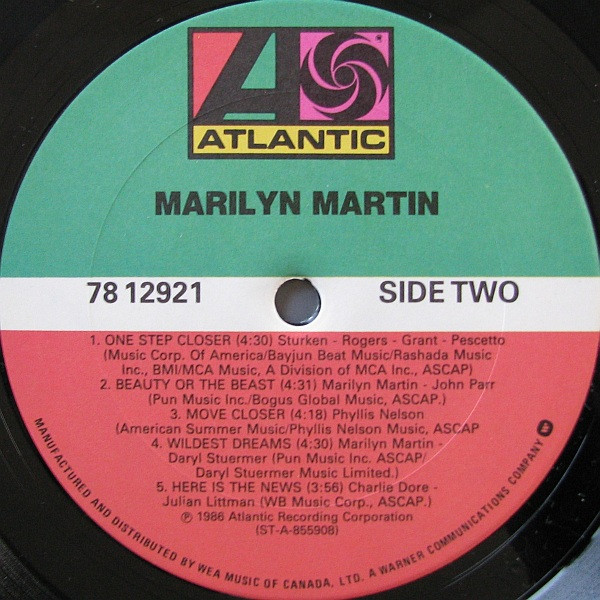 Marilyn Martin - Marilyn Martin (LP, Album) (Mint (M)) - Image 4
