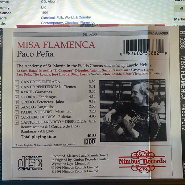 Paco Peña - Misa Flamenca (CD, Album) (Near Mint (NM or M-)) - Image 2
