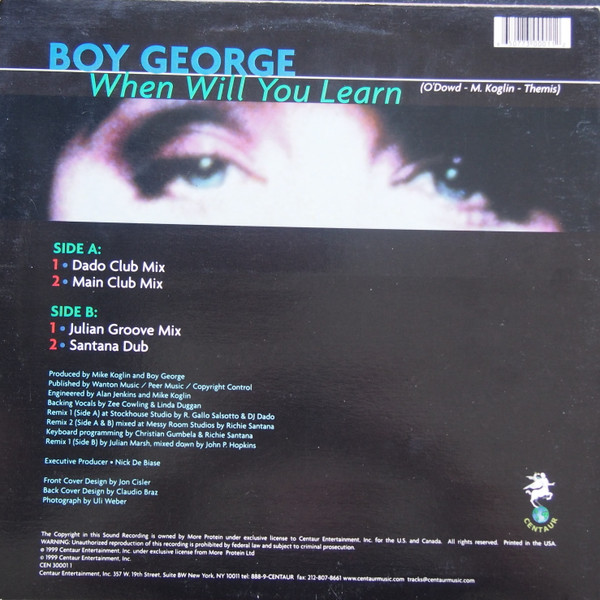 Boy George - When Will You Learn (12") (Mint (M)) - Image 5