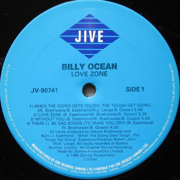 Billy Ocean - Love Zone (LP, Album) (Mint (M)) - Image 3