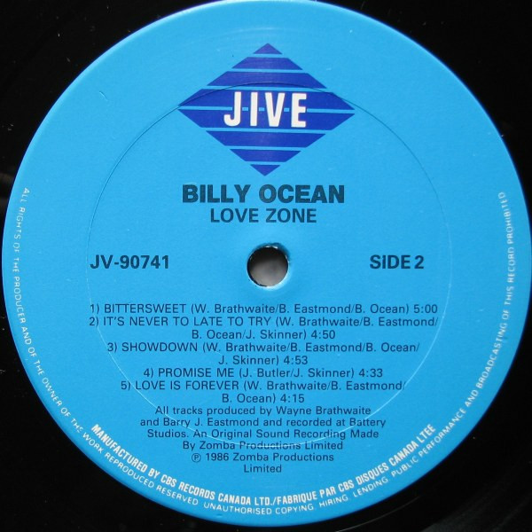 Billy Ocean - Love Zone (LP, Album) (Mint (M)) - Image 4