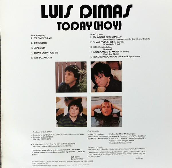 Luis Dimas - Today (Hoy) (LP, Album) (Mint (M)) - Image 2
