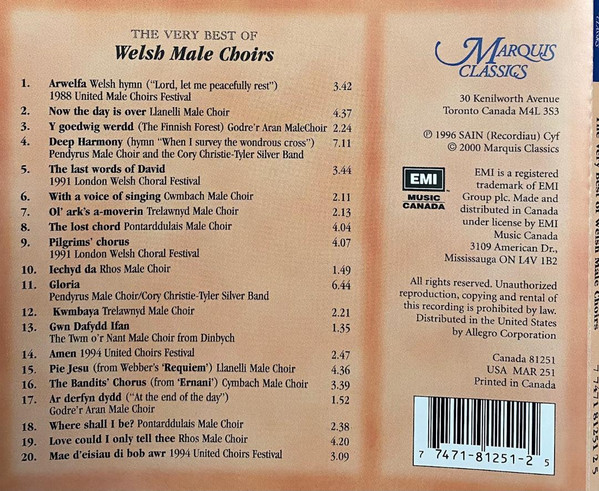 Various - The Very Best Of Welsh Male Choirs (CD, Comp) (Near Mint (NM or M-)) - Image 2