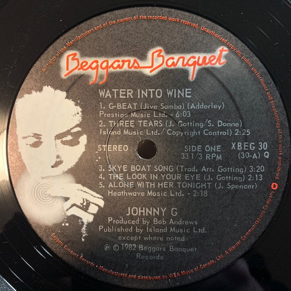 Johnny G - Water Into Wine (LP) (Mint (M)) - Image 3