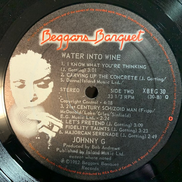 Johnny G - Water Into Wine (LP) (Mint (M)) - Image 4