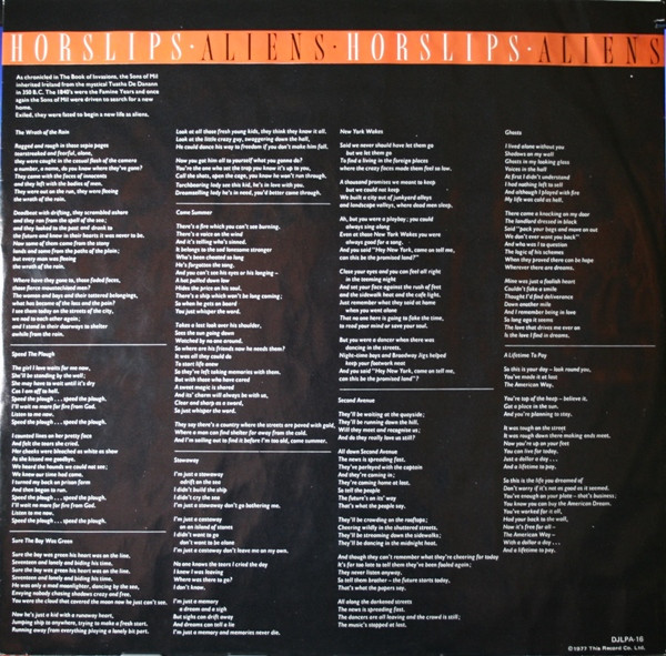 Horslips - Aliens (LP, Album, San) (Mint (M)) - Image 3