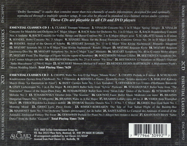 Various - Dolby Surround Classics - Essential Classics: 50 Classical Highlights (2xCD, Comp) (Near Mint (NM or M-)) - Image 2