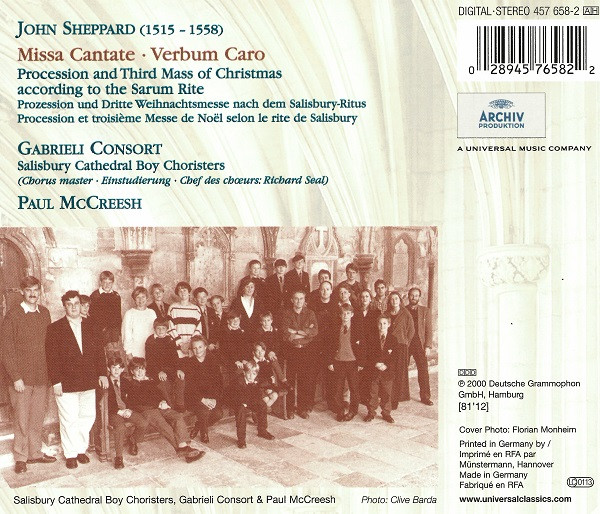 John Sheppard – Salisbury Cathedral Boys' Choir, Gabrieli Consort, Paul McCreesh - Missa Cantate (CD, Album) (Near Mint (NM or M-)) - Image 2