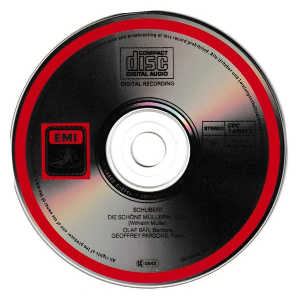 Franz Schubert - Olaf Bär, Geoffrey Parsons (2) - Die Schöne Müllerin (CD) (Near Mint (NM or M-)) - Image 3
