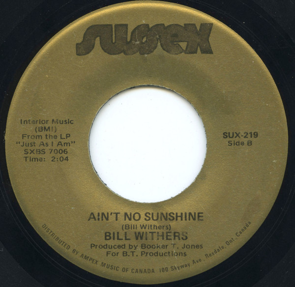 Bill Withers - Harlem / Ain't No Sunshine (7", Single) (Near Mint (NM or M-)) - Image 2