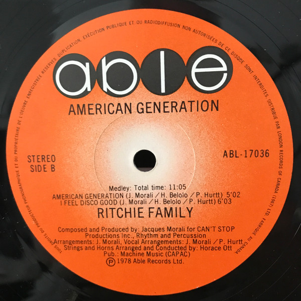 The Ritchie Family - American Generation (LP, Album) (Mint (M)) - Image 4