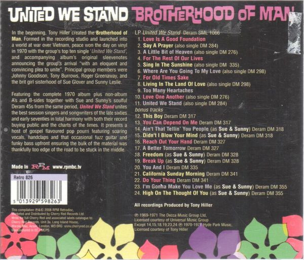 Brotherhood Of Man - United We Stand (CD, Comp) (Near Mint (NM or M-)) - Image 3