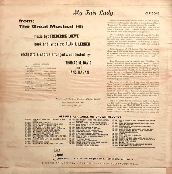 Various - My Fair Lady (LP) (Mint (M)) - Image 2