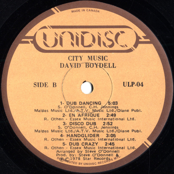 David Boydell - City Music (LP, Album) (Mint (M)) - Image 4