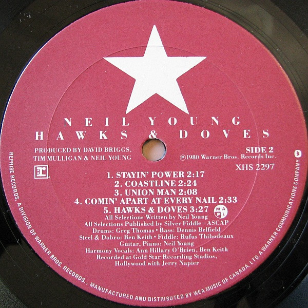 Neil Young - Hawks & Doves (LP, Album) (Mint (M)) - Image 4
