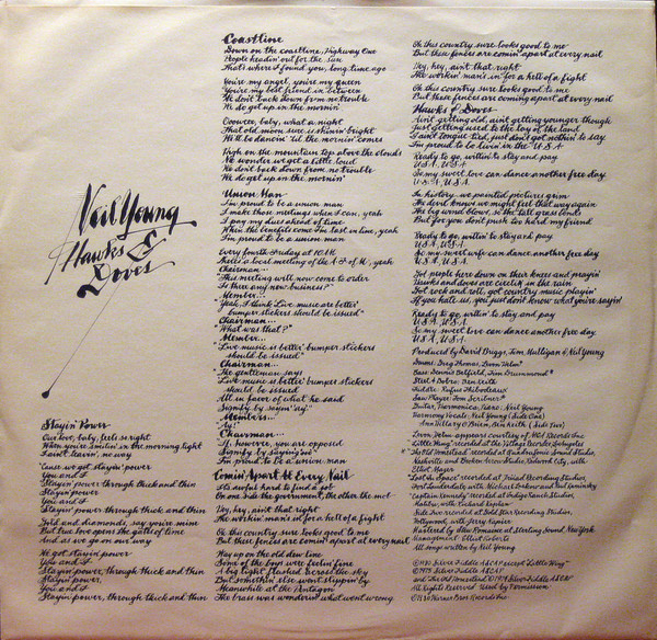 Neil Young - Hawks & Doves (LP, Album) (Mint (M)) - Image 5