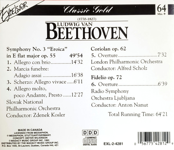 Ludwig van Beethoven - Symphony No. 3 "Eroica" / Coriolan / Fidelio (CD, Comp) (Near Mint (NM or M-)) - Image 2