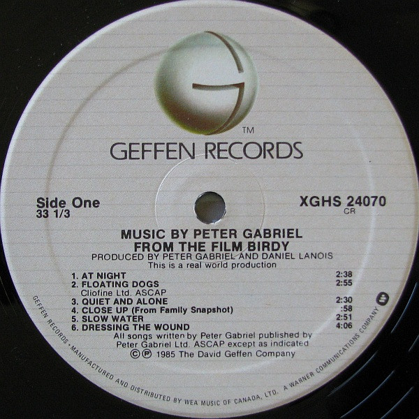 Peter Gabriel - Birdy (LP, Album, Whi) (Mint (M)) - Image 3