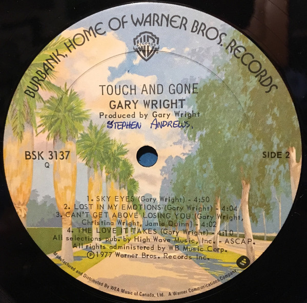 Gary Wright - Touch And Gone (LP, Album) (Mint (M)) - Image 5