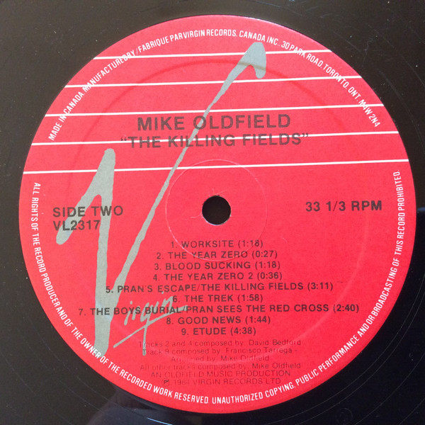 Mike Oldfield - The Killing Fields (Original Film Soundtrack) (LP, Album) (Mint (M)) - Image 4