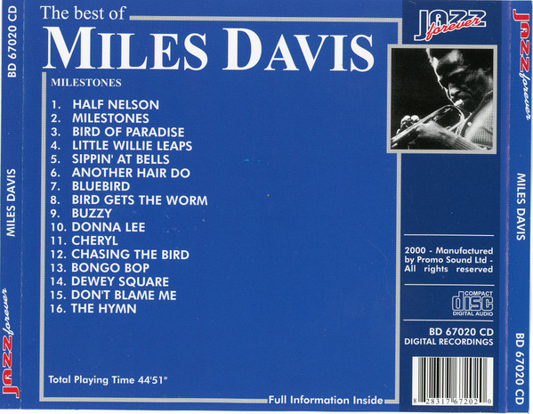 Miles Davis - The Best Of Miles Davis: Milestones (CD, Comp) (Mint (M)) - Image 2