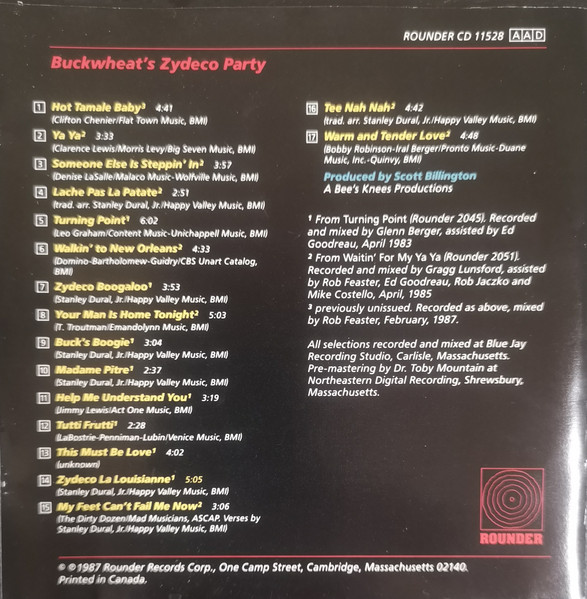 Buckwheat Zydeco - Buckwheat's Zydeco Party (CD, Album, Comp) (Near Mint (NM or M-)) - Image 5
