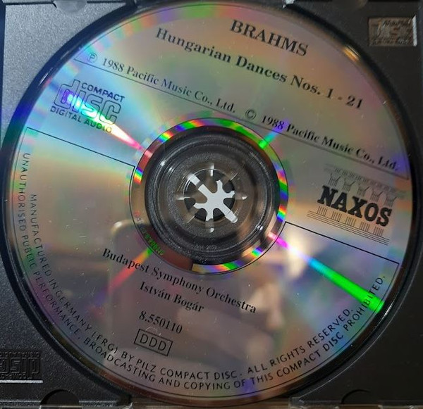 Johannes Brahms, István Bogár, Budapest Symphony Orchestra - Hungarian Dances Nos. 1 - 21 (CD, Album, RE) (Near Mint (NM or M-)) - Image 2