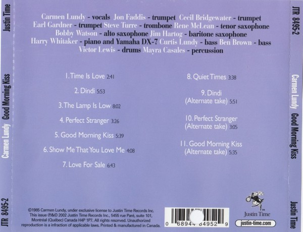 Carmen Lundy - Good Morning Kiss (CD, Album, RE, RM) (Near Mint (NM or M-)) - Image 3