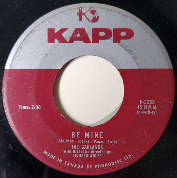 David Hill (4) / The Garlands (2) - Be Mine / Be Mine (7", Single) (Very Good Plus (VG+)) - Image 2