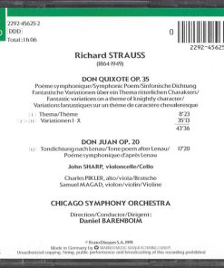 Alternative view of Richard Strauss / Daniel Barenboim, Chicago Symphony Orchestra - Don Juan, Op 20 / Don Quixote, Op. 35 (CD, Album) (Near Mint (NM or M-))