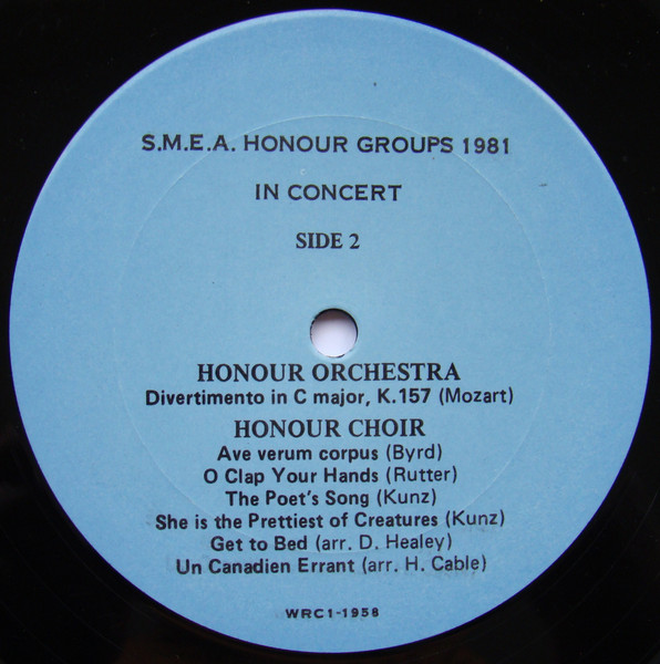 Various - Seventh Annual Honour Night Saskatchewan Music Educators Association (LP) (Mint (M)) - Image 4