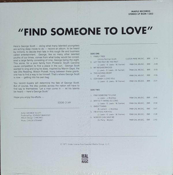 George Scott (4) - Find Someone To Love (LP, Album, RE, Gre) (Mint (M)) - Image 2