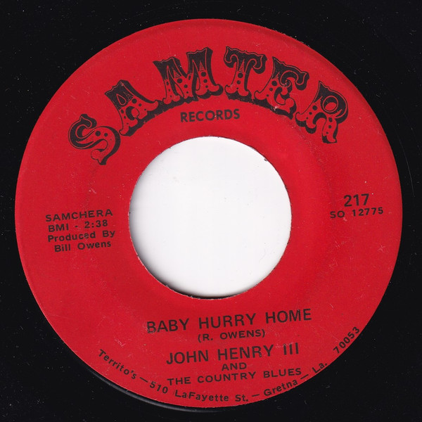 John Henry III - Mathilda (I Cry And Cry For You) / Baby Hurry Home (7") (Very Good Plus (VG+)) - Image 2