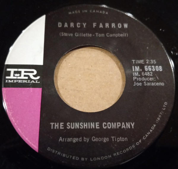 The Sunshine Company - On A Beautiful Day (7", Single) (Near Mint (NM or M-)) - Image 2