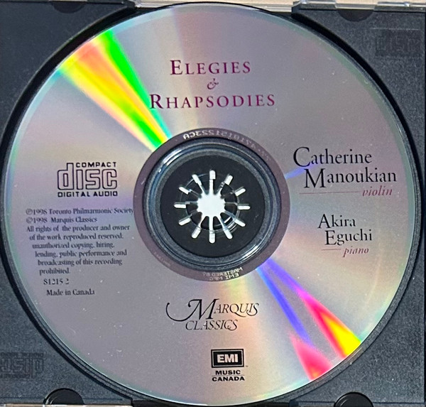 Catherine Manoukian, Akira Eguchi - Elegies & Rhapsodies (CD, Album) (Near Mint (NM or M-)) - Image 4