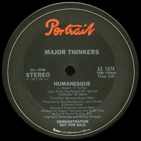 The Major Thinkers - Humanesque (12", Promo) (Mint (M))